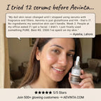Woman applying Aevinta glutathione serum for glowing skin