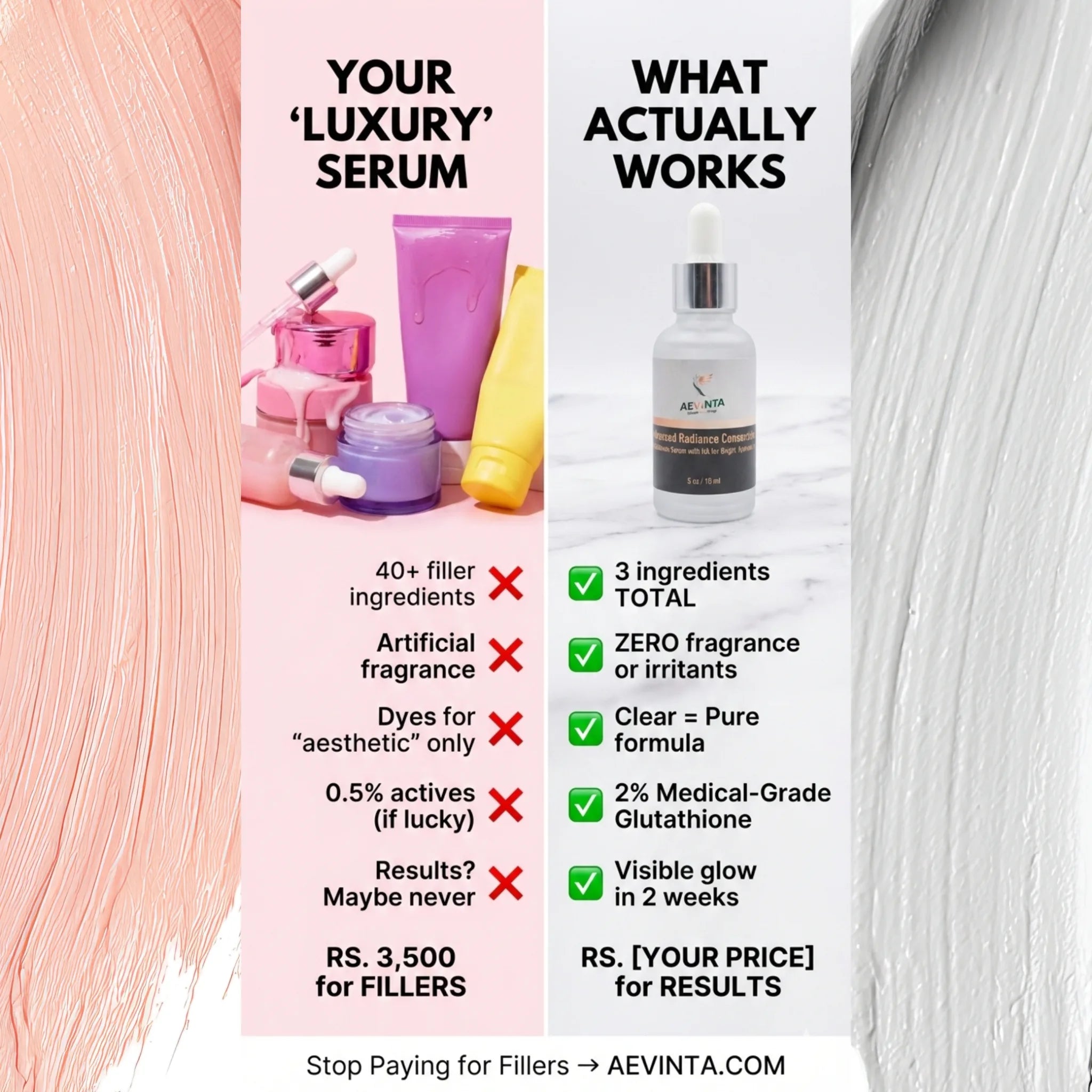 Aevinta 2% glutathione formula - fragrance free serum for all skin types